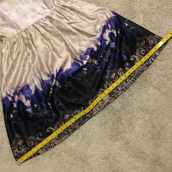 Prom Pink & Purple Satiny Damask Rococo A-Line Dress - Picture 15 of 16